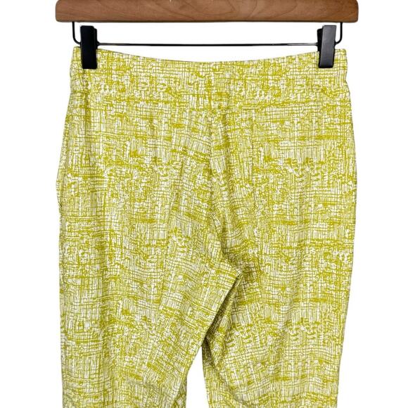 Marla Wynne PETITE Flatter Fit Olive Green Print Stretch Pull On Ankle Pants - Picture 4 of 9